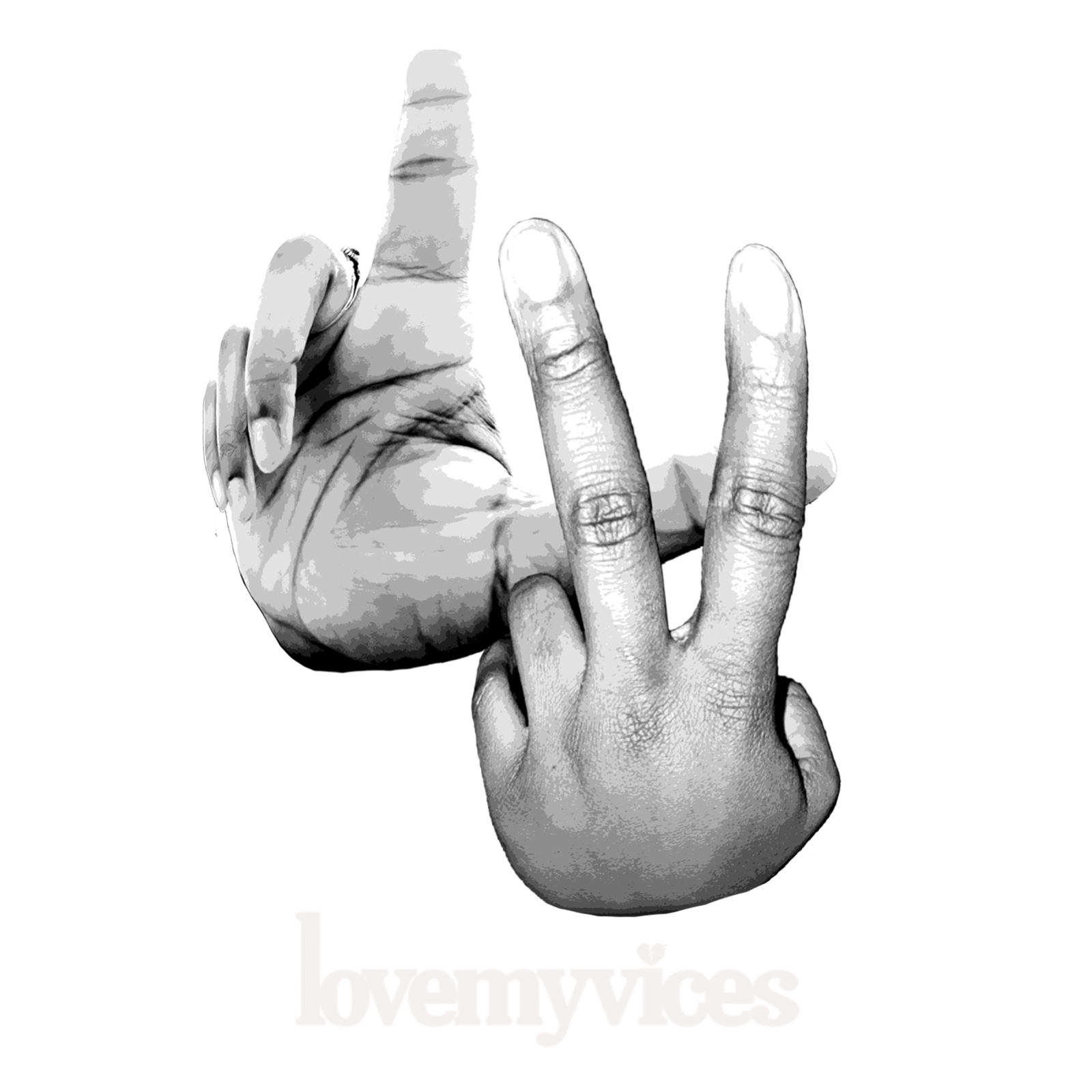 Love My Vices — hands forming LV