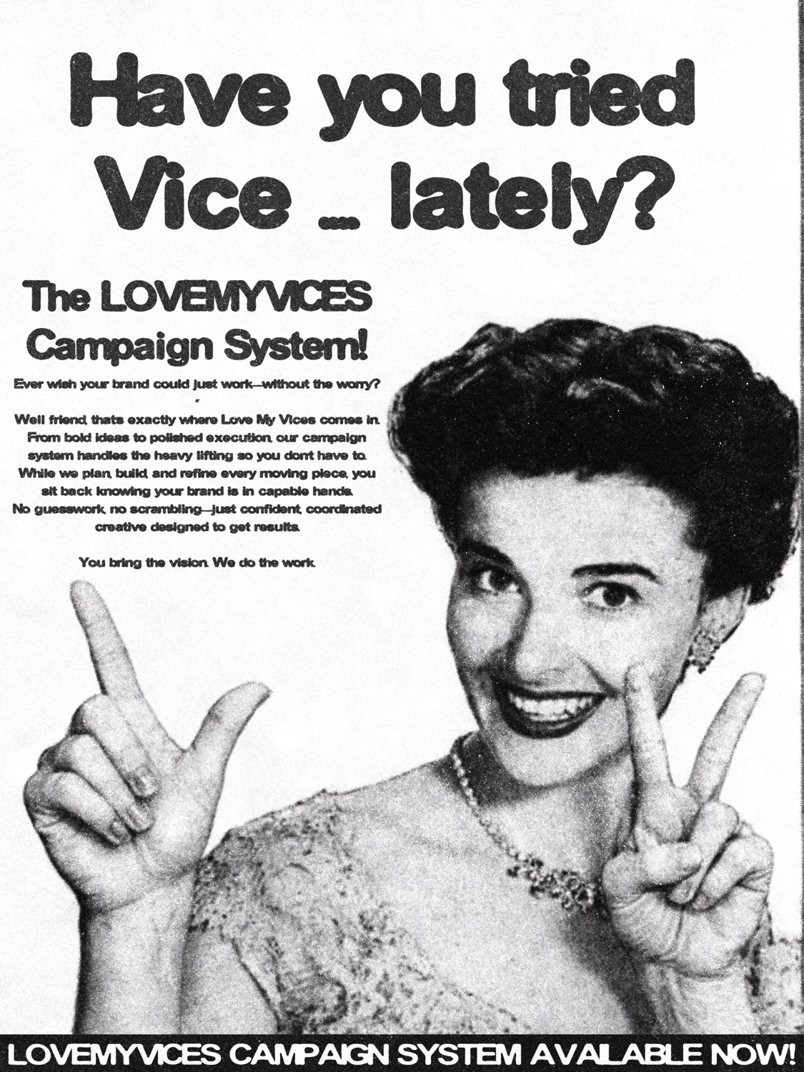 Graphic design — vintage mock advertisement