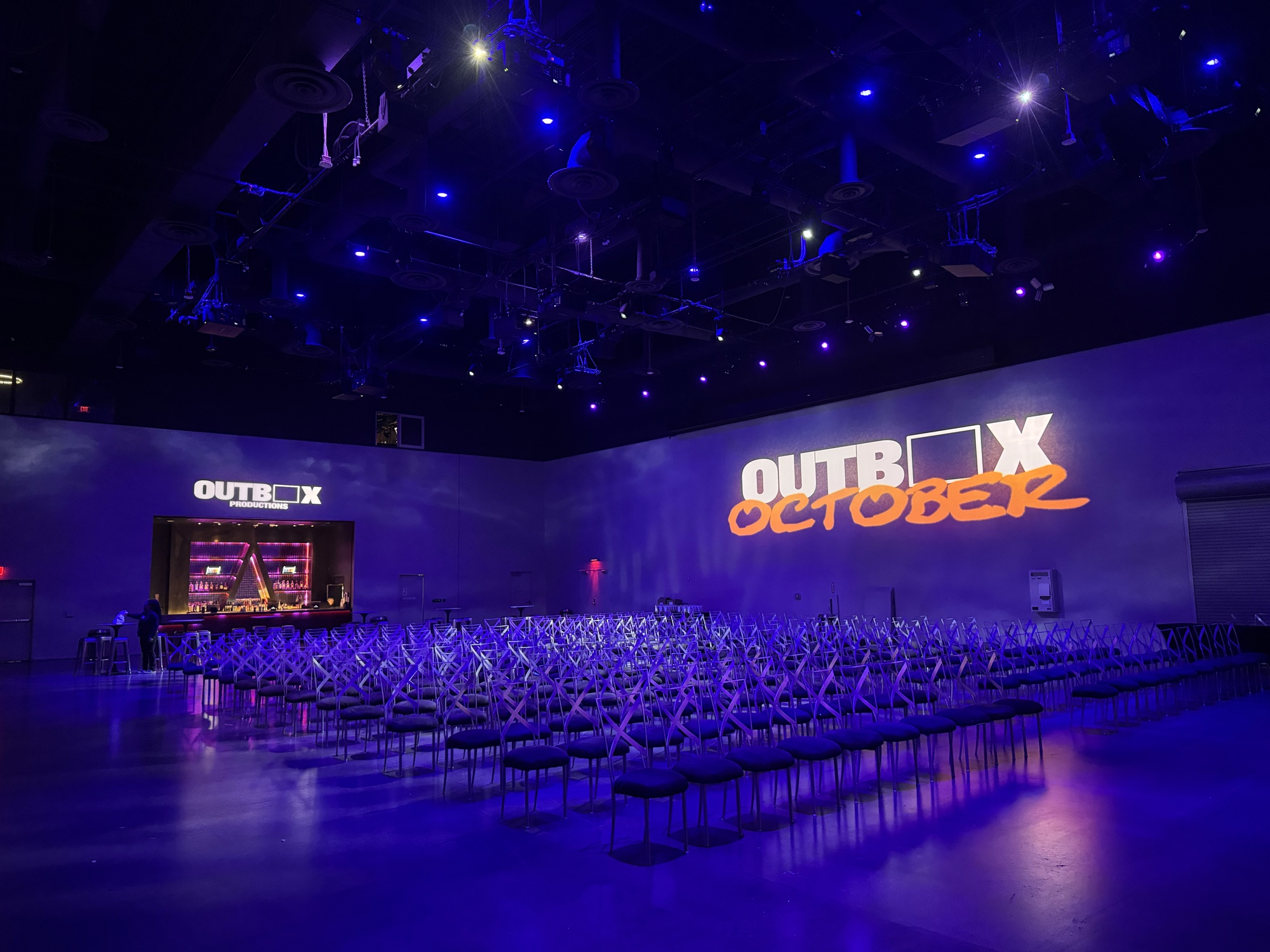 AREA15 — full house under the OUTBOX OCTOBER projection